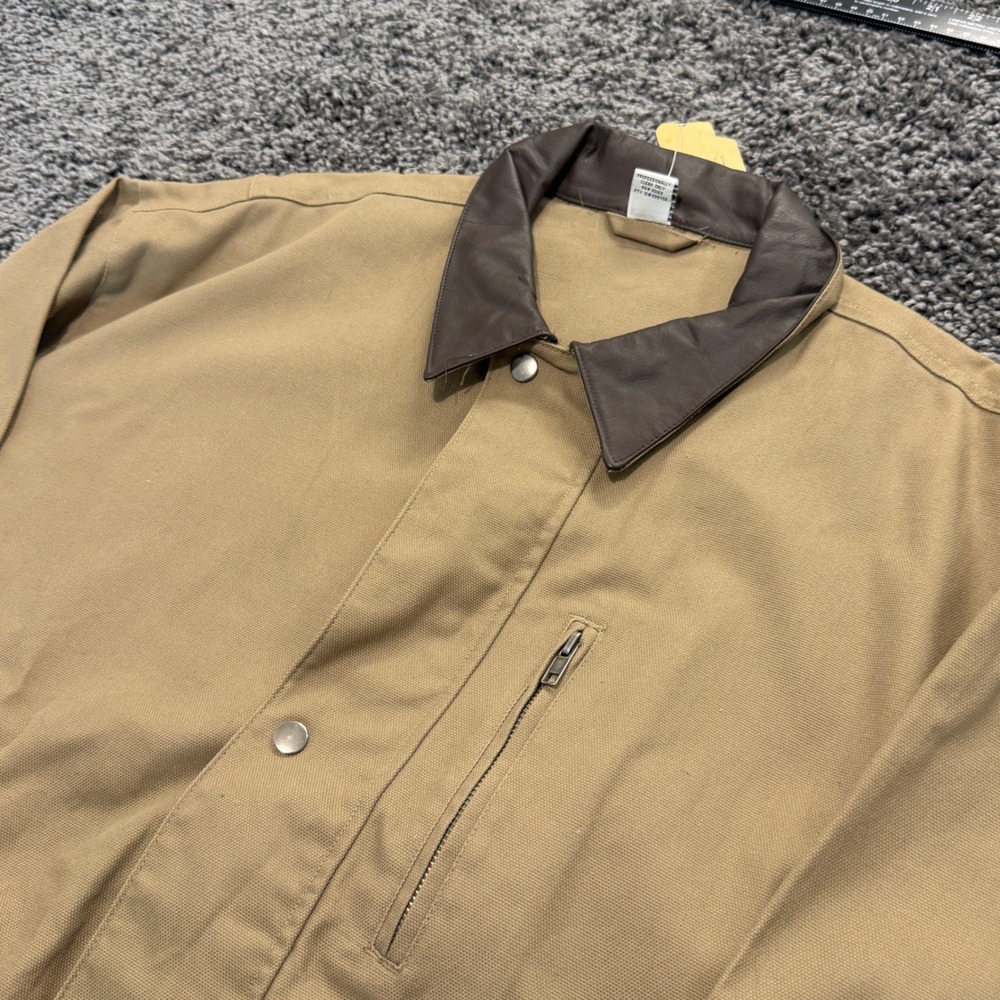 NWT Vintage Cowboy Chronicles Field Jacket Mens Tan Good Leather Trim XL